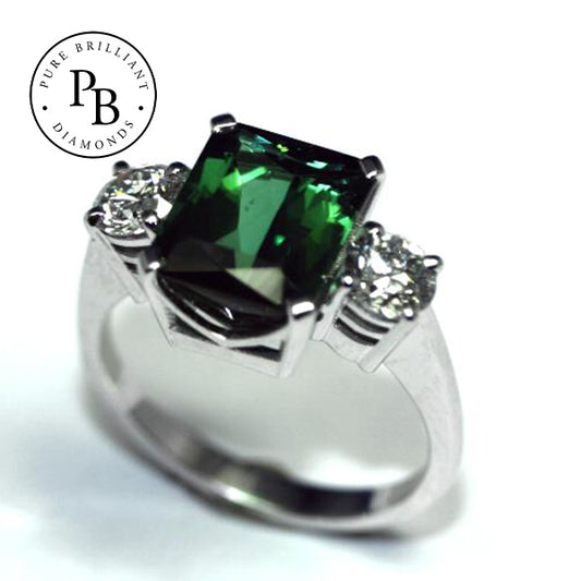 Tourmaline and Diamond Ring